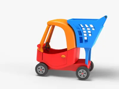 Shopping Cart Low-poly 3D model purchase