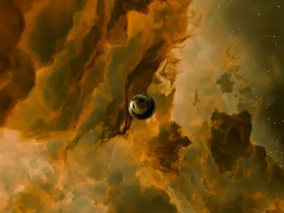 The Saffron Rift Nebula HDRI 16k Seamless 3D model