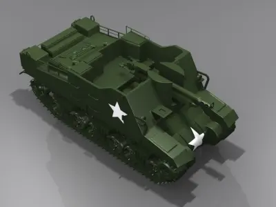 Tank 002 Howitzer Motor Carriage m7 3D model
