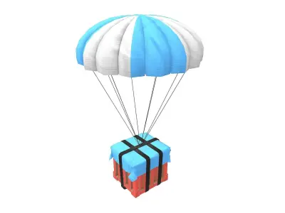 Air Drop Boxes Low-poly 3D model
