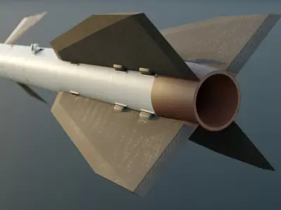 R-27T air-to-air missile Low-poly 3D model