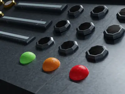 Control Panel Slighly Curved Low-poly 3D model