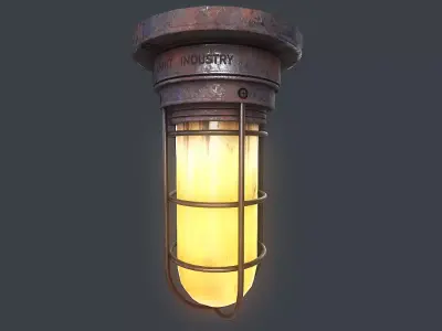 Bunker Lamp v3 Low-poly 3D model