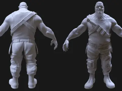 Ogrin from the game Darktide Low-poly 3D model