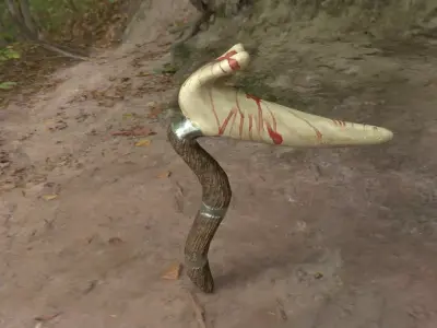 Hunting tomahawk Low-poly 3D model
