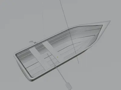 boat lowpoly wooden 3D model
