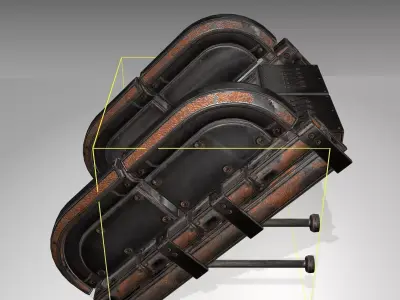 Futuristic Stairs - 29 - Rusty Textures Low-poly 3D model