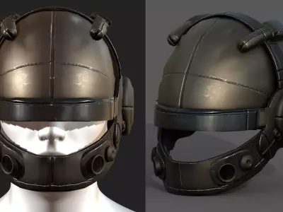 Helmet military combat soldier armor scifi  Low-poly 3D model