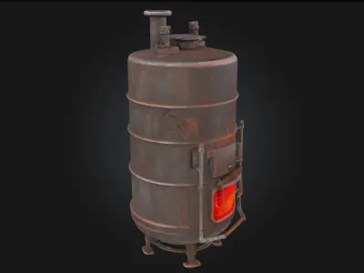 Rustic Boiler  Industrial Warmth with Vintage Character 3D model