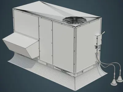 Rooftop AC Unit 2A Low-poly 3D model