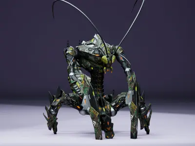SciFi Insect Mantis Low-poly 3D model
