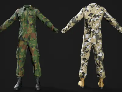 Military Camouflage Uniforms Vol 01 Low-poly 3D model