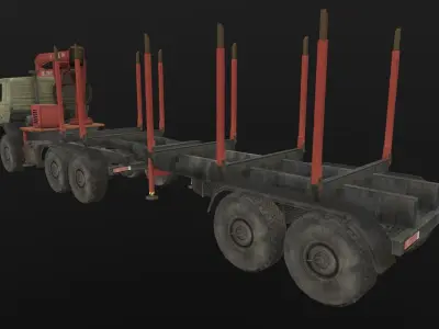 Kamaz Crane Low-poly 3D model
