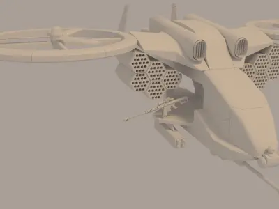 GUNSHIP helicopter 3D model