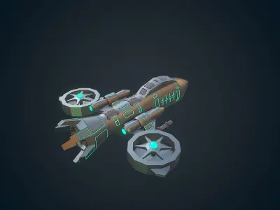 Sci-fi Military drone - 03 Low-poly 3D model
