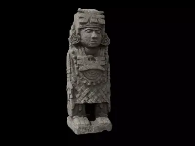 Aztec Temple Statue 3D model