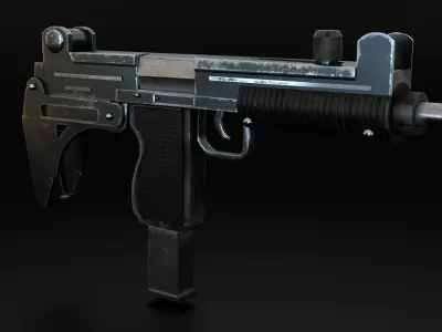 Uzi-miniGun gun Low-poly 3D model