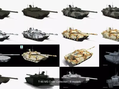 T-90 MS Color Collection 3D Model Pack