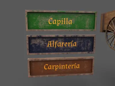 Medieval Props Low-poly 3D model
