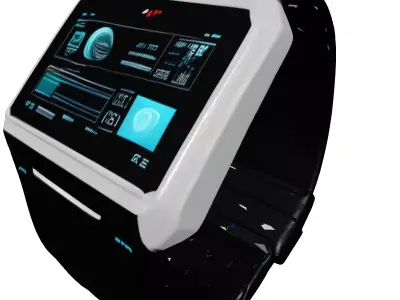 Futuristic Wrist Computer Holographic Display 3D model