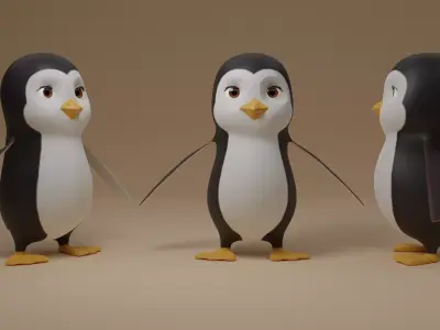 Cartoon Penguin 3D Model 3D model