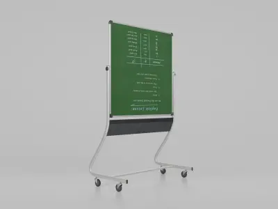 Customizable Double-Sided Metal Greenboard Square Writing Board Low-poly 3D model