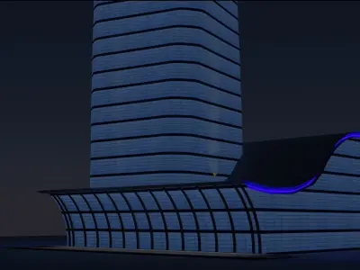 Spiraloid tower Free low-poly 3D model