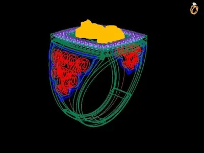 0101 - Gents Ashok Stambh Ring 3D print model