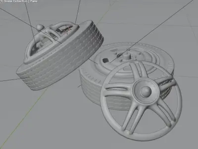 vehicle tires and rims  3D model