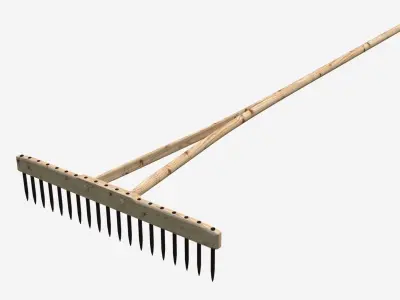 Wooden rake 3D model