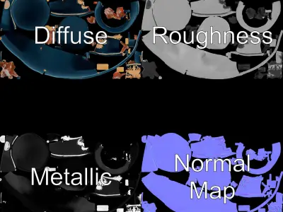 Ornate Military Hat D Model Pack Low-poly 3D model