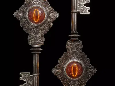 Devil Key Prop Pbr Lowpoly Low-poly 3D model