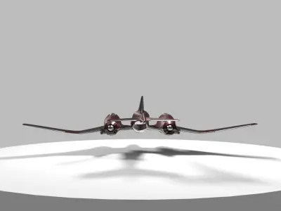 scifi red racing plane  3D model