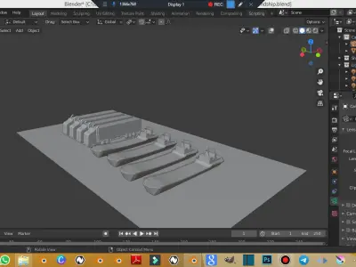 Container And Ship Models High poy 3D model