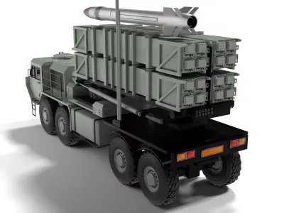 MIM 104 Patriot Air Defense Missile System Truck Launcher 3D model