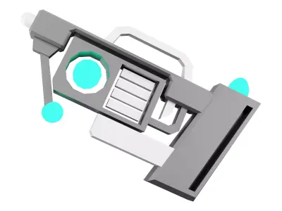 3d game pistol low poly icon 3D model purchase