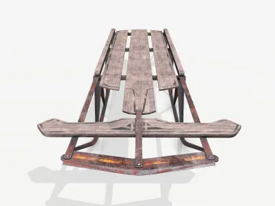 Snow Sled  Low-poly 3D model