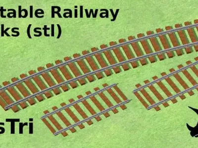 Printable realistic Railway Tracks 3D print model
