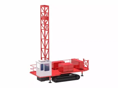 Drill Rig Mining D55SP Simplified Low-poly 3D model