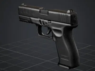 Glock gun Low-poly 3D model get