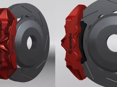 Brembo Front and Rear Brake Caliper Disc Set 3D Data 3D model