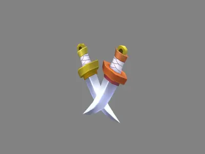 Cartoon dagger - pocket knife - sword Low-poly 3D model