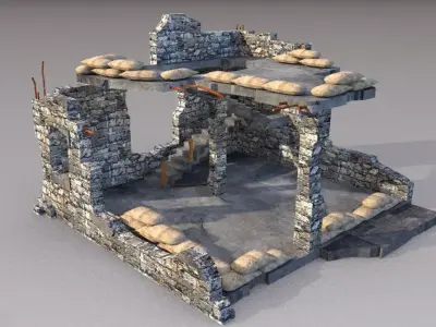 outpost ruins place Low-poly 3D model