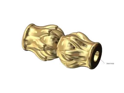 Mirrored 6 carved claw bead bracelet charm and pendant 3D print model