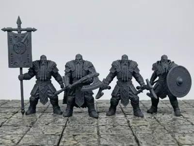 Viking Warriors Miniature Set 3D print model