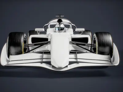 Dallara F2 2024 Formula 2 Race Car White Mockup 3D model