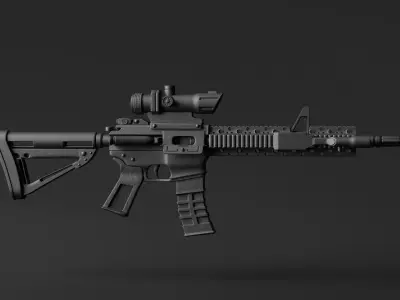 Assault Rifle Low-poly 3D model buy