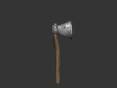 Small PBR Axes and Shields kit Low-poly 3D model