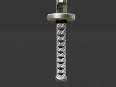 Japanese Katana Sword 3D Model Realistic Game Ready Blade 3D model
