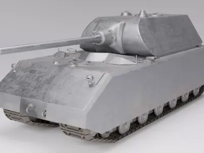 Maus Tank - Game-Ready - RIGGED - LOW-POLY - Low-poly 3D model